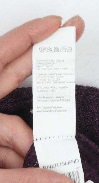 River Island Women’s Purple Roll Neck Knit Long Sleeve Top Size S