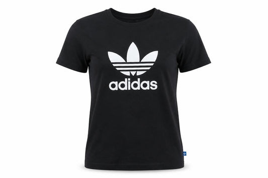 Adidas Womens Black Cotton Short Sleeve Logo T-Shirt Size 10