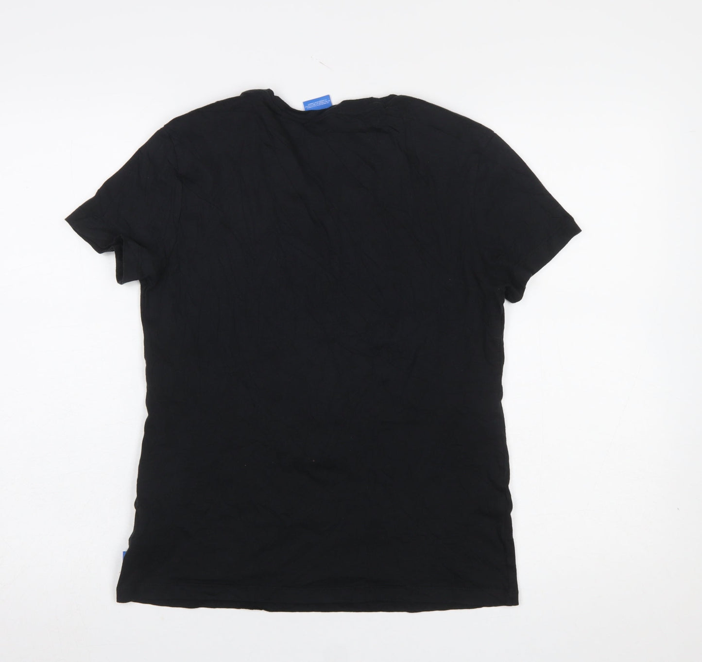 Adidas Womens Black Cotton Short Sleeve Logo T-Shirt Size 10