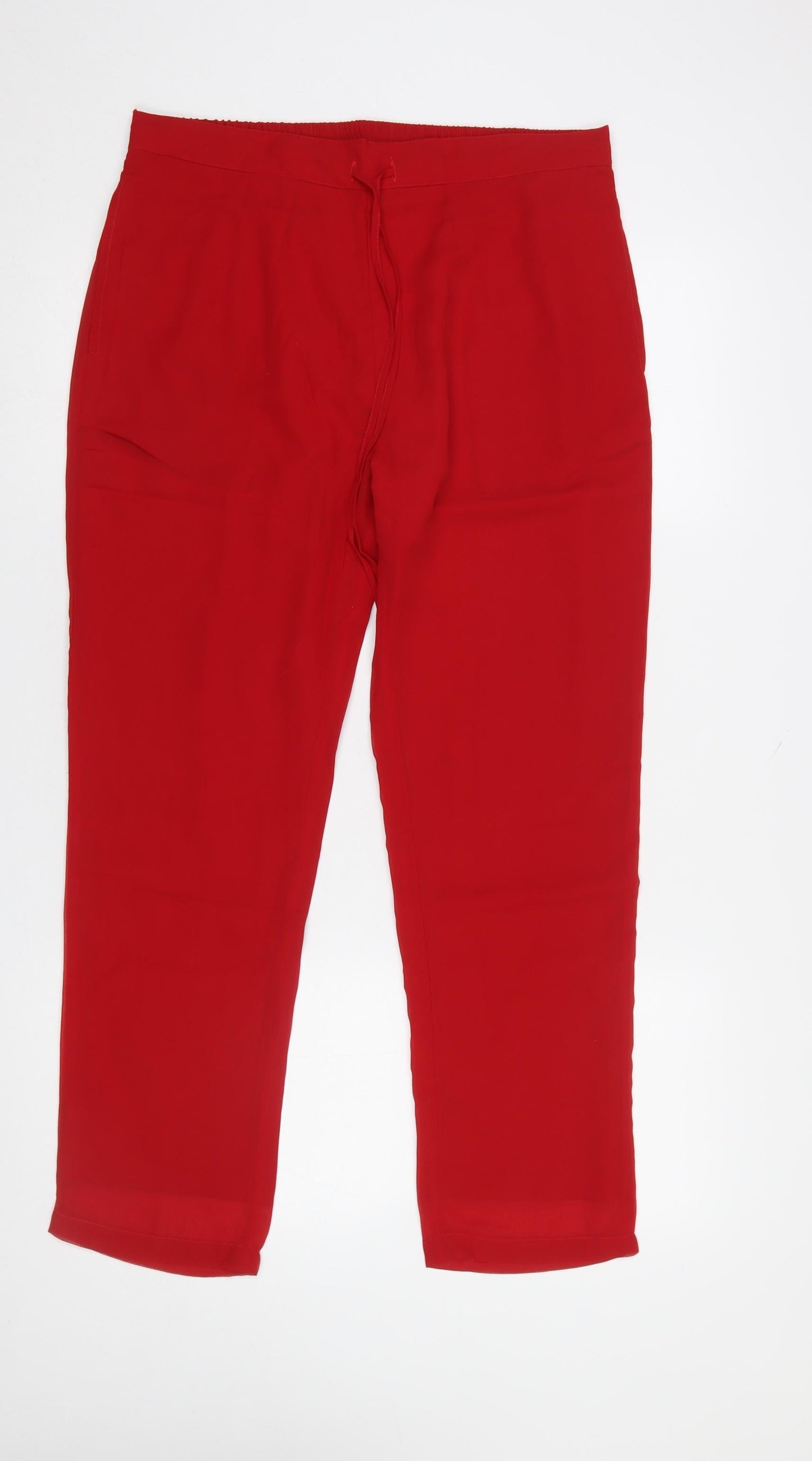 Blossom Women’s Red Cropped Straight Trousers M