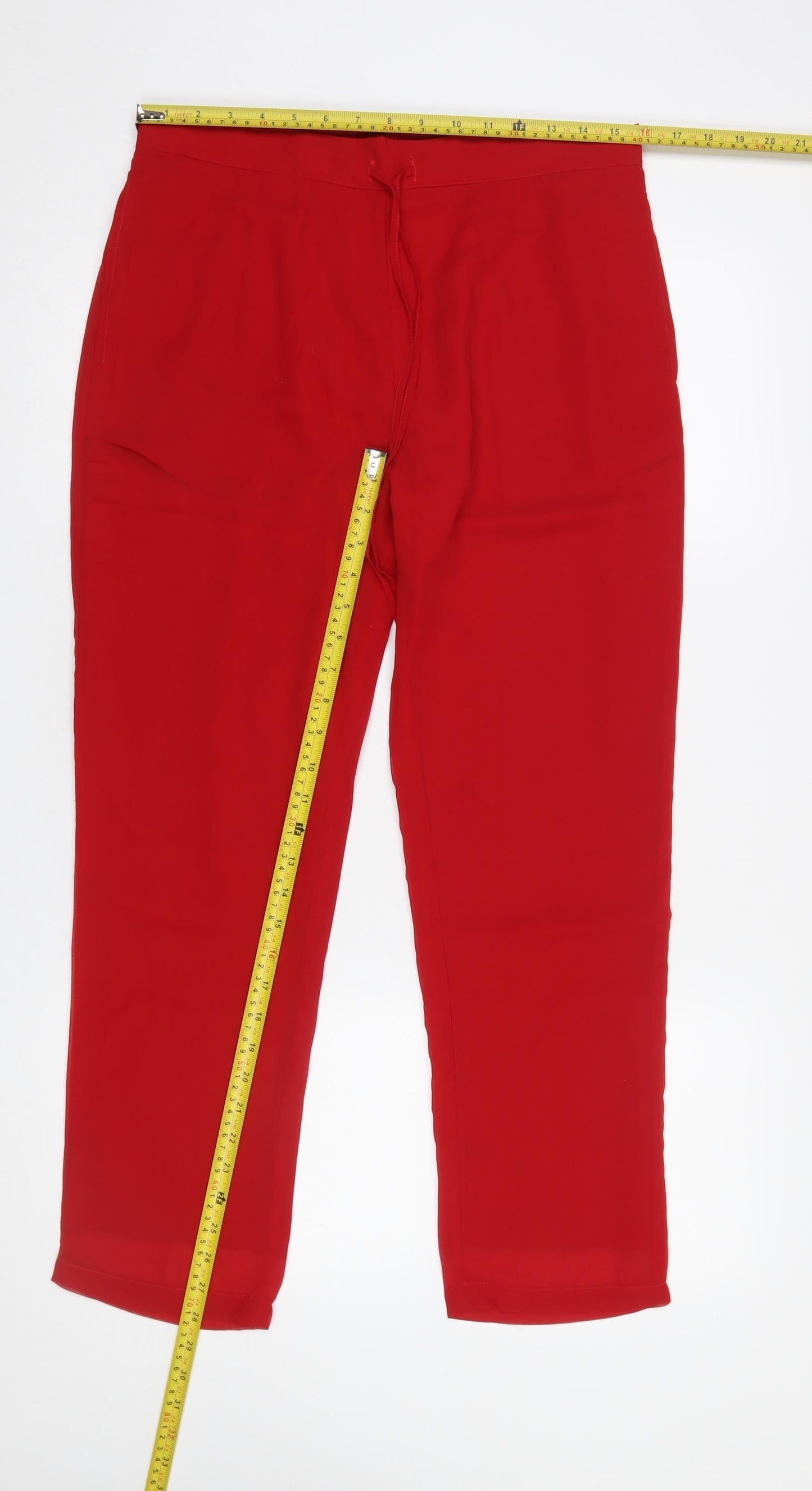 Blossom Women’s Red Cropped Straight Trousers M