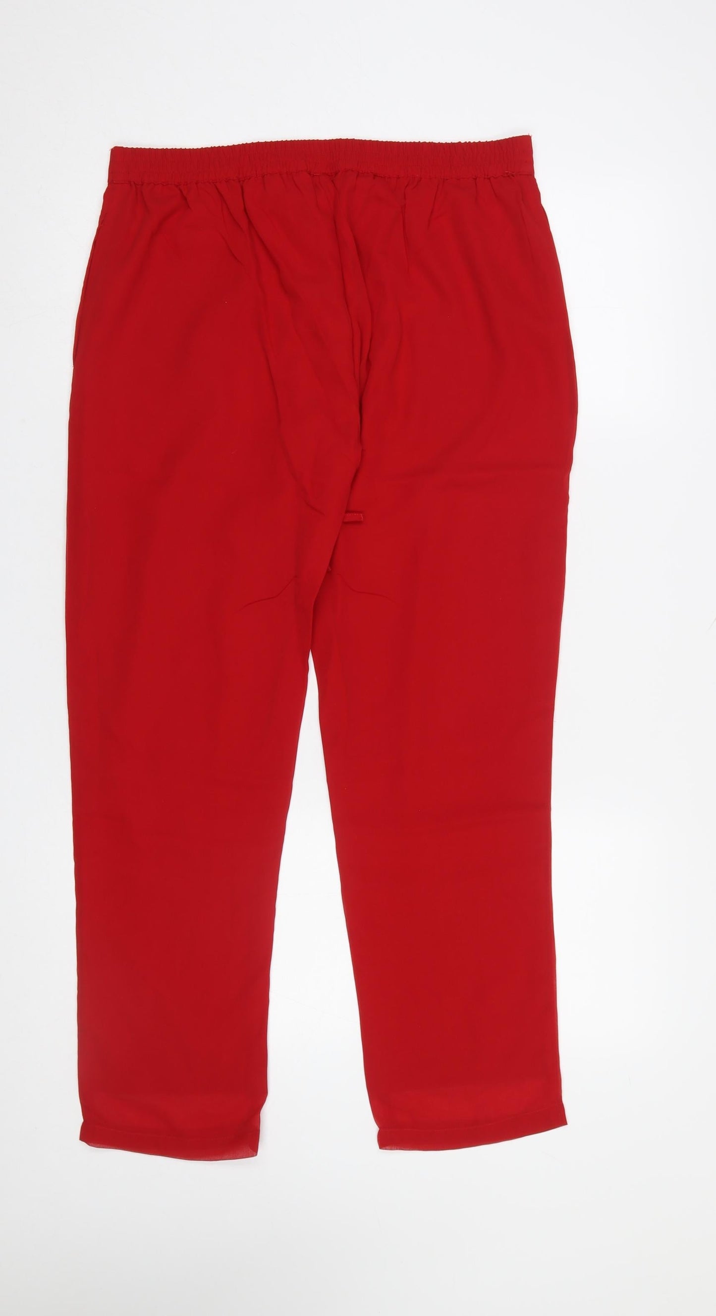 Blossom Women’s Red Cropped Straight Trousers M