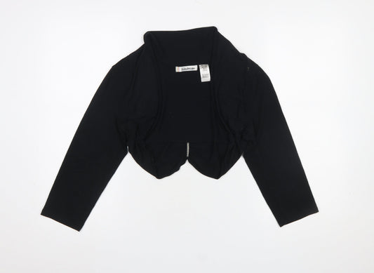 Kaleidoscope Women Black Cropped Long Sleeve Jersey Shrug UK 14