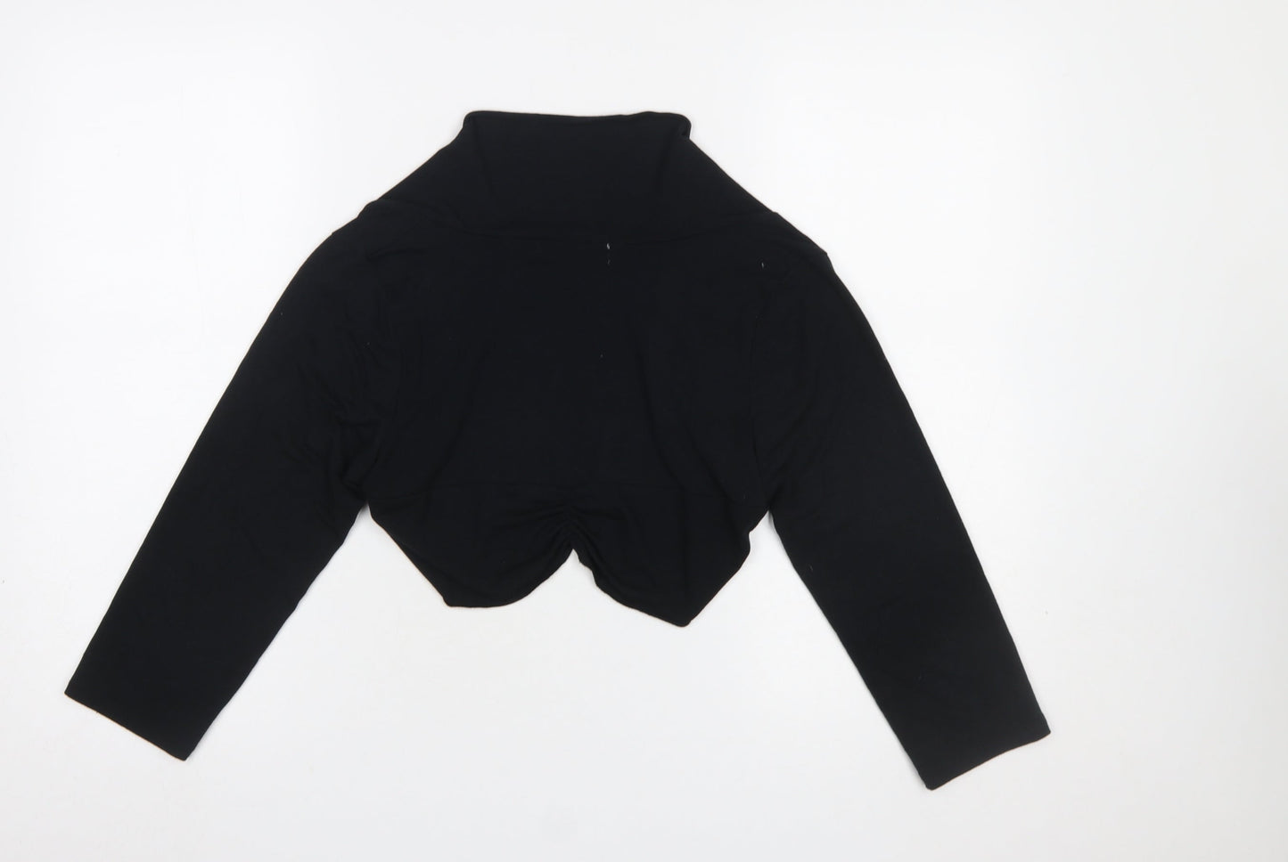 Kaleidoscope Women Black Cropped Long Sleeve Jersey Shrug UK 14