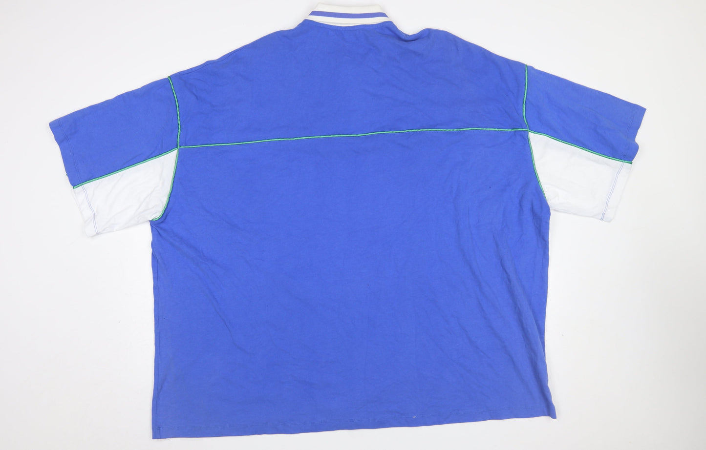 ASOS DESIGN Women Blue Colourblock Polo Shirt M Casual Cotton