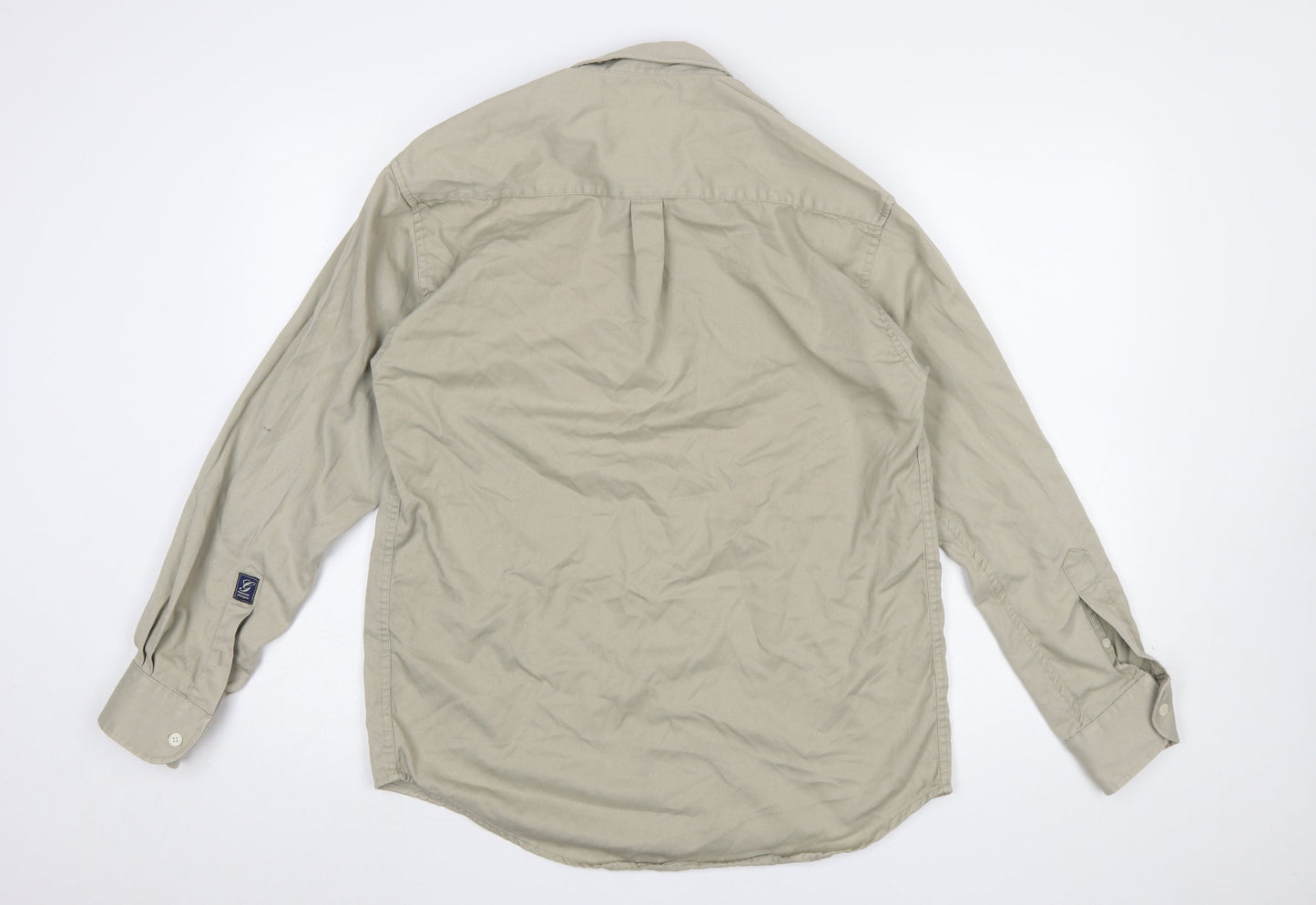 Giorgio Classics Mens Beige Long Sleeve Button-Up Shirt Size M