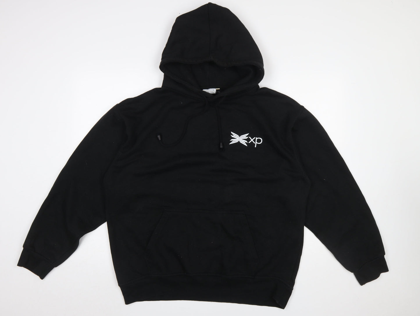 Square One Men's Black XL Pullover Hoodie Embroidered Logo Fleece