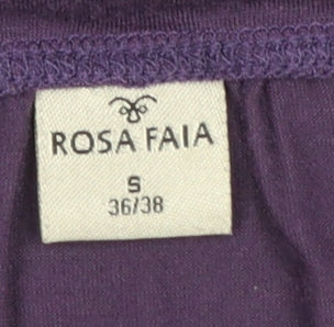 Rosa Faia Womens Purple S 10 Wrap Mini Dress Beaded Waist Viscose Blend