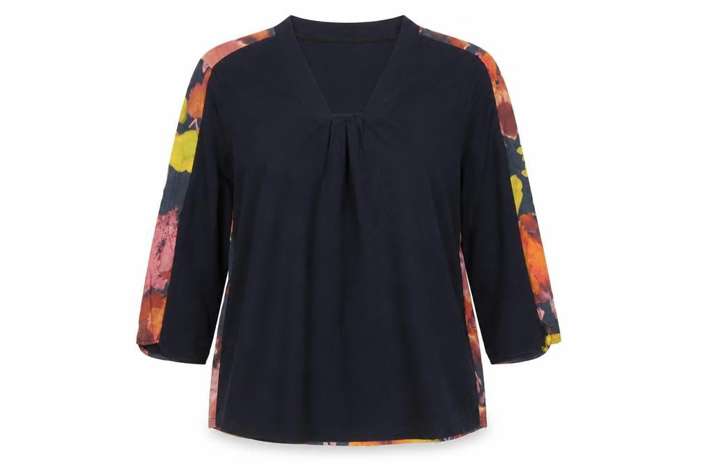 Thought Womens Multicoloured Tunic Blouse Size 12 V-Neck 3/4 Sleeve