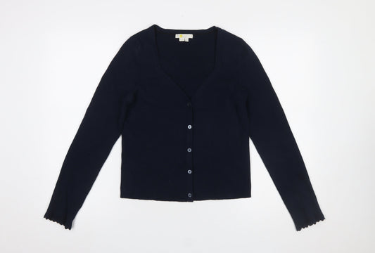 Boden Women Blue Long Sleeve V-Neck Button-Up Cardigan Size 16
