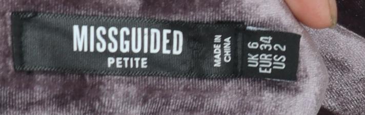 Missguided Petite Purple Velvet Pleated Midi Skirt Size 6