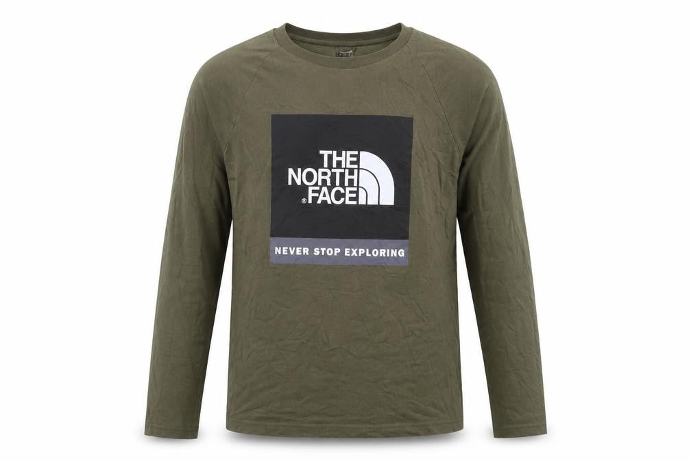 The North Face Boys Green Long Sleeve Graphic Pullover T-Shirt L