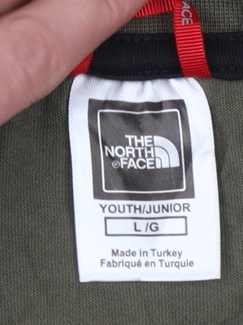 The North Face Boys Green Long Sleeve Graphic Pullover T-Shirt L