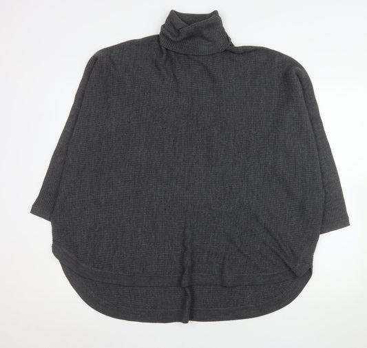 Principles Women Grey Roll Neck Cape Style Knit Jumper Size 26