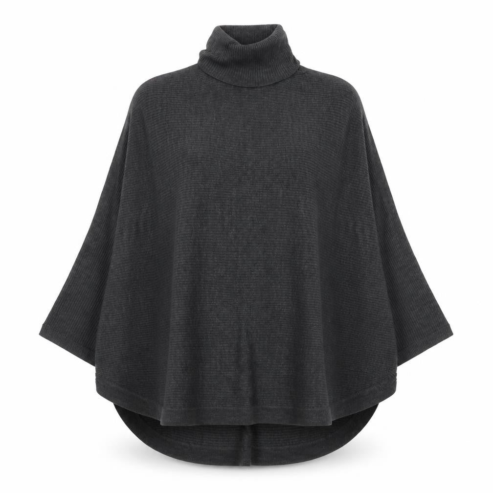 Principles Women Grey Roll Neck Cape Style Knit Jumper Size 26