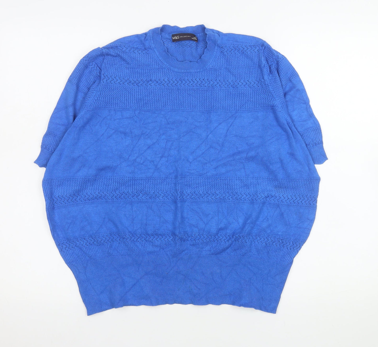Marks and Spencer Women’s Blue Knit Short Sleeve Blouse Size 20