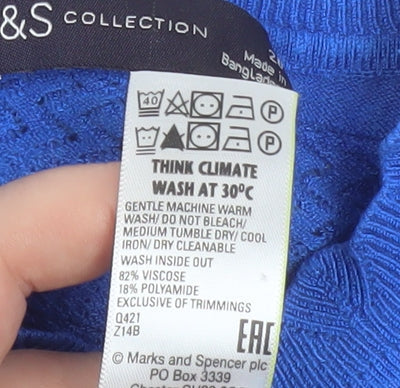 Marks and Spencer Women’s Blue Knit Short Sleeve Blouse Size 20