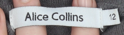Alice Collins Women’s Grey Knit Cowl Neck Sweater Dress Size 12