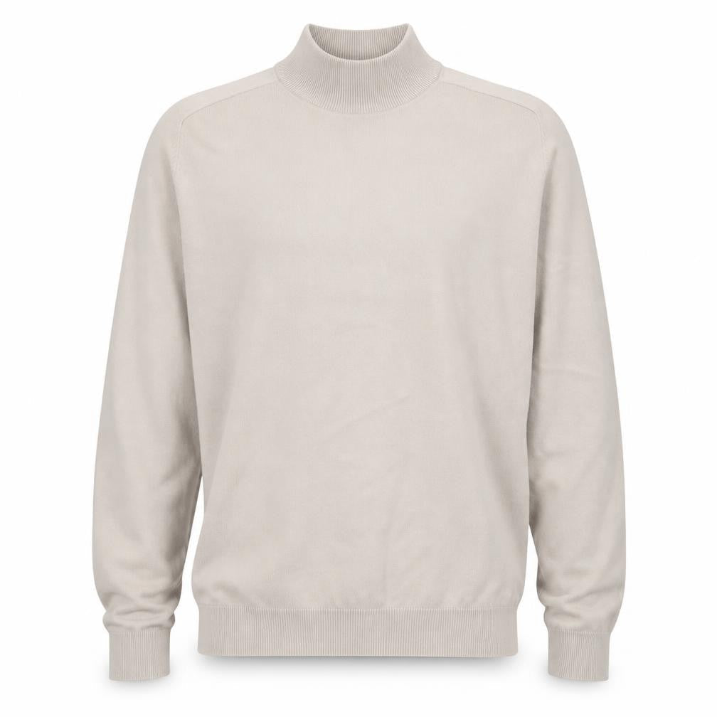 Next Men’s Beige Mock Neck Cotton Blend Jumper XL