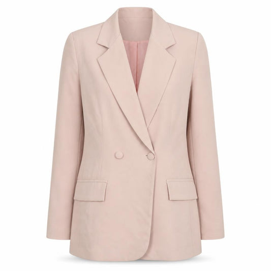 Boohoo Women Pink Blazer UK 8 Double-Breasted Tailored Jacket