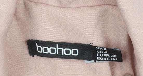 Boohoo Women Pink Blazer UK 8 Double-Breasted Tailored Jacket
