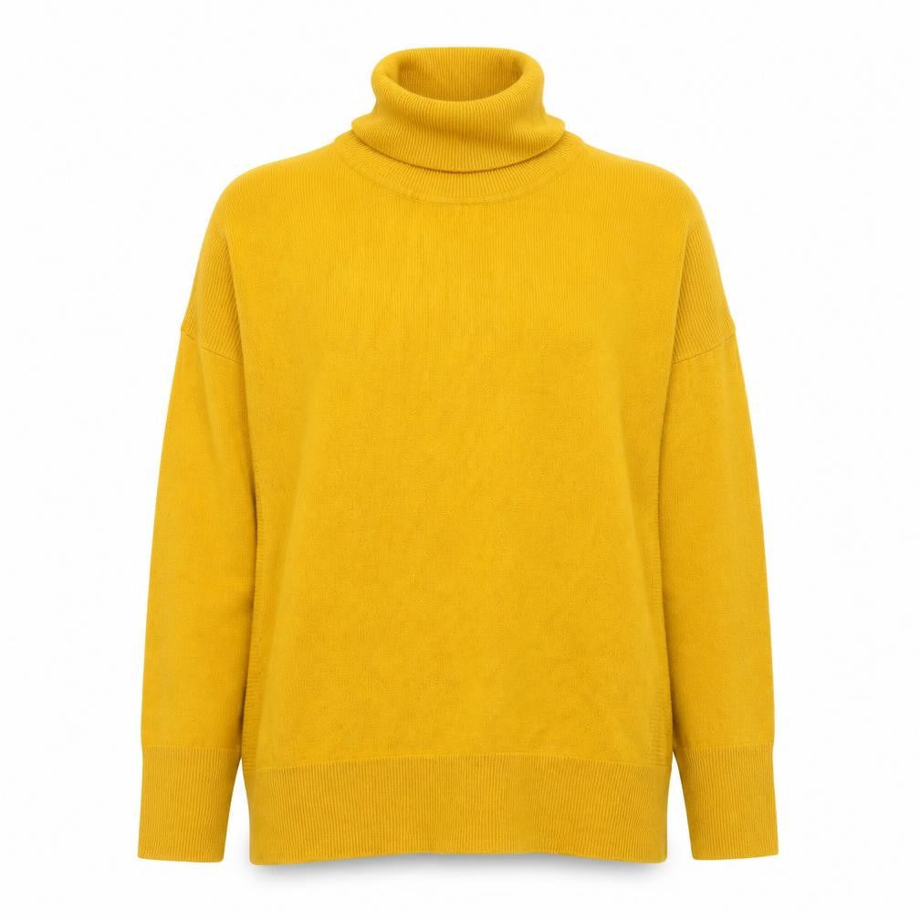Next Women's Yellow Roll Neck Acrylic Knit Jumper Size 12 Tall