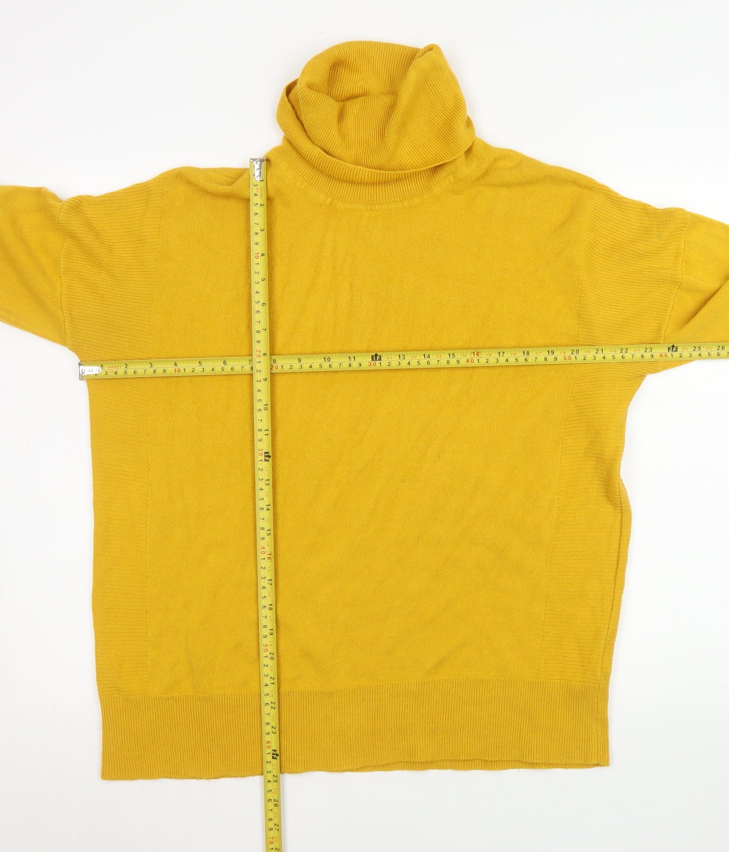 Next Women's Yellow Roll Neck Acrylic Knit Jumper Size 12 Tall