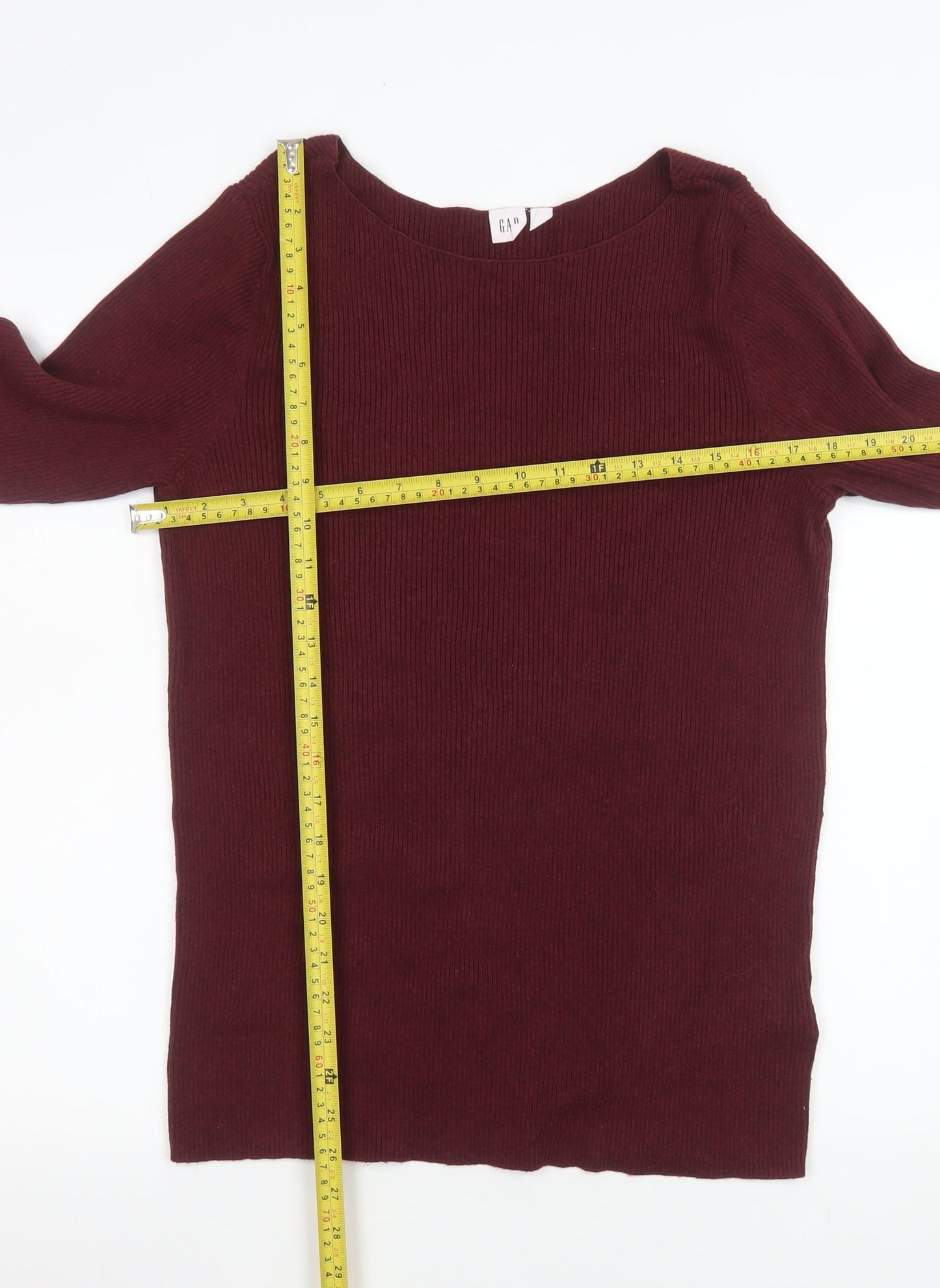GAP Women’s Burgundy Boat Neck Long Sleeve Pullover Jumper Size L
