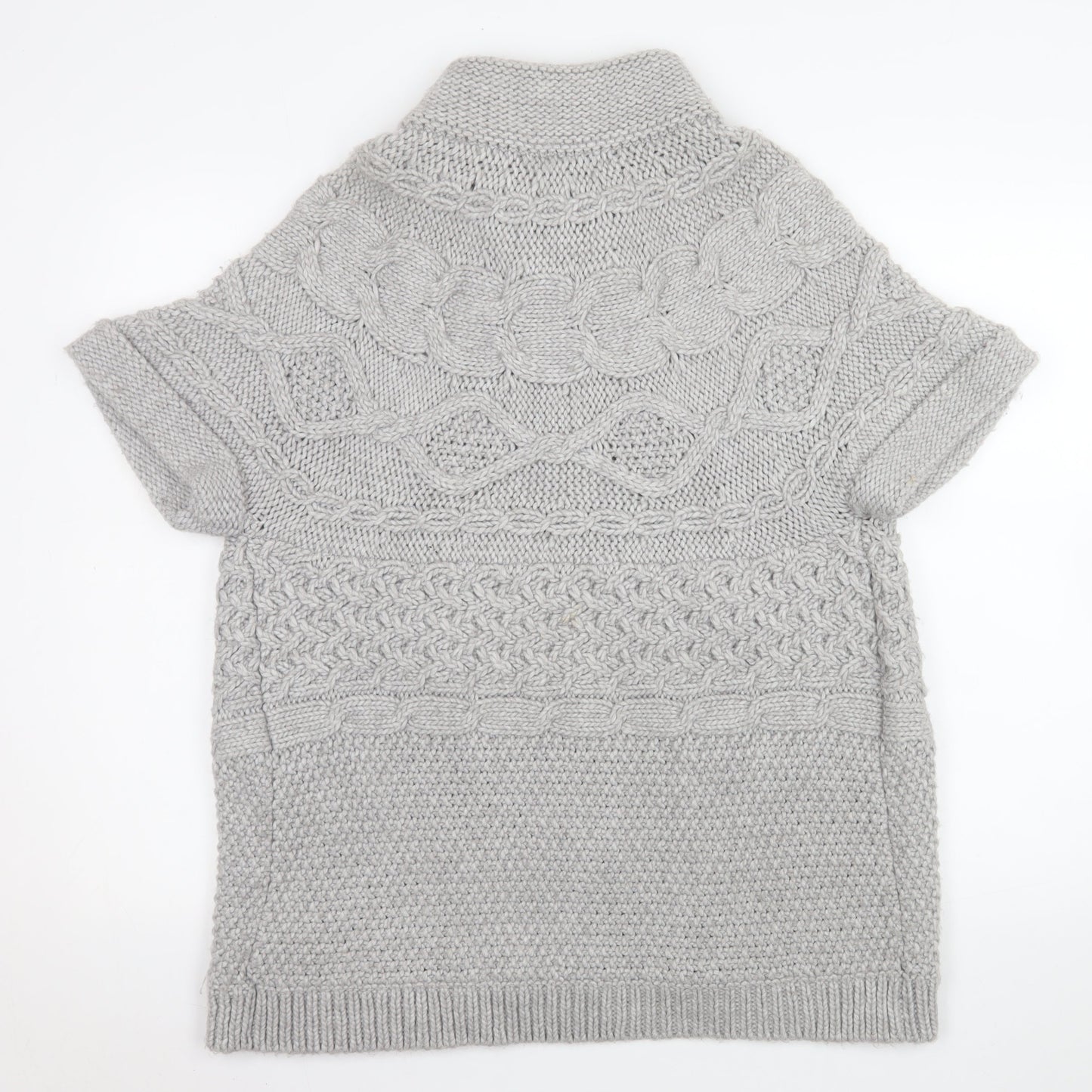 Marks & Spencer Women’s Grey Cable Knit Cardigan UK 16 Short Sleeve
