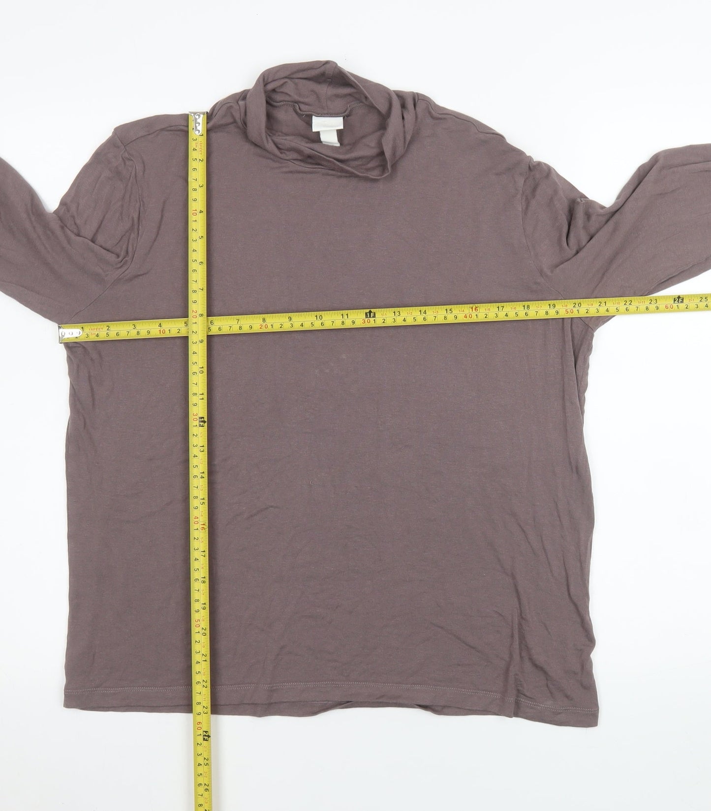 H&M Men’s Brown Roll Neck Long Sleeve Jersey Top XL