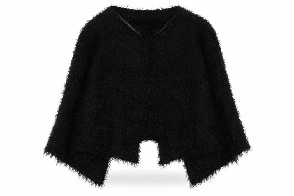 Atmosphere Women’s Black Fluffy Cape Jumper Size 12