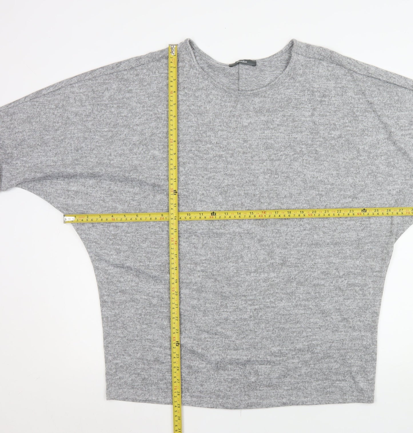 Studio Women’s Grey Relaxed Fit Jersey T-Shirt Size 12