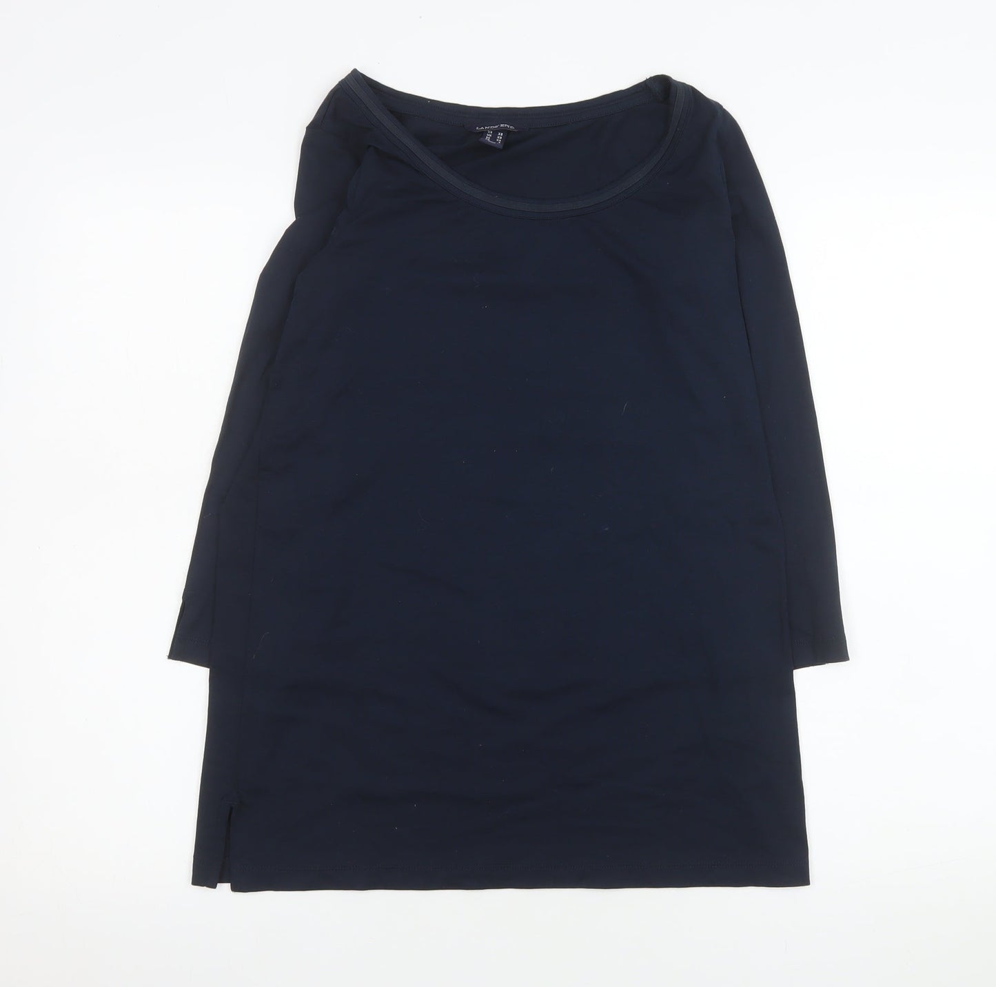 Lands' End Women's Blue Long Sleeve Basic Scoop Neck Top XS