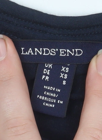 Lands' End Women's Blue Long Sleeve Basic Scoop Neck Top XS