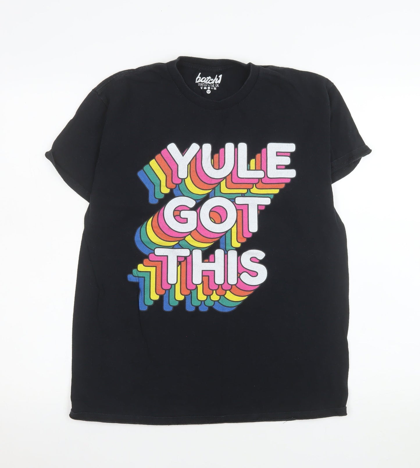 Batch1 Men's Black 'Yule Got This' Christmas Graphic T-Shirt Size M