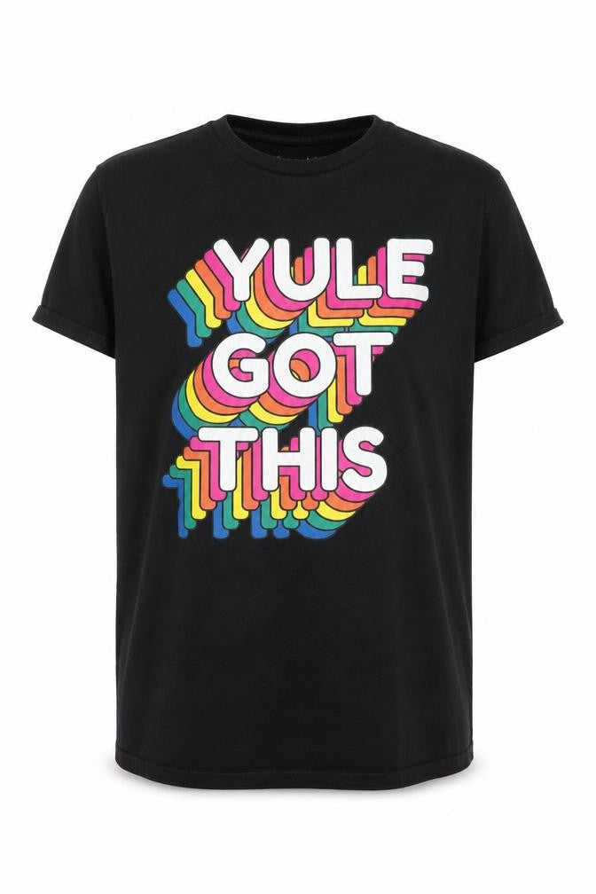 Batch1 Men's Black 'Yule Got This' Christmas Graphic T-Shirt Size M