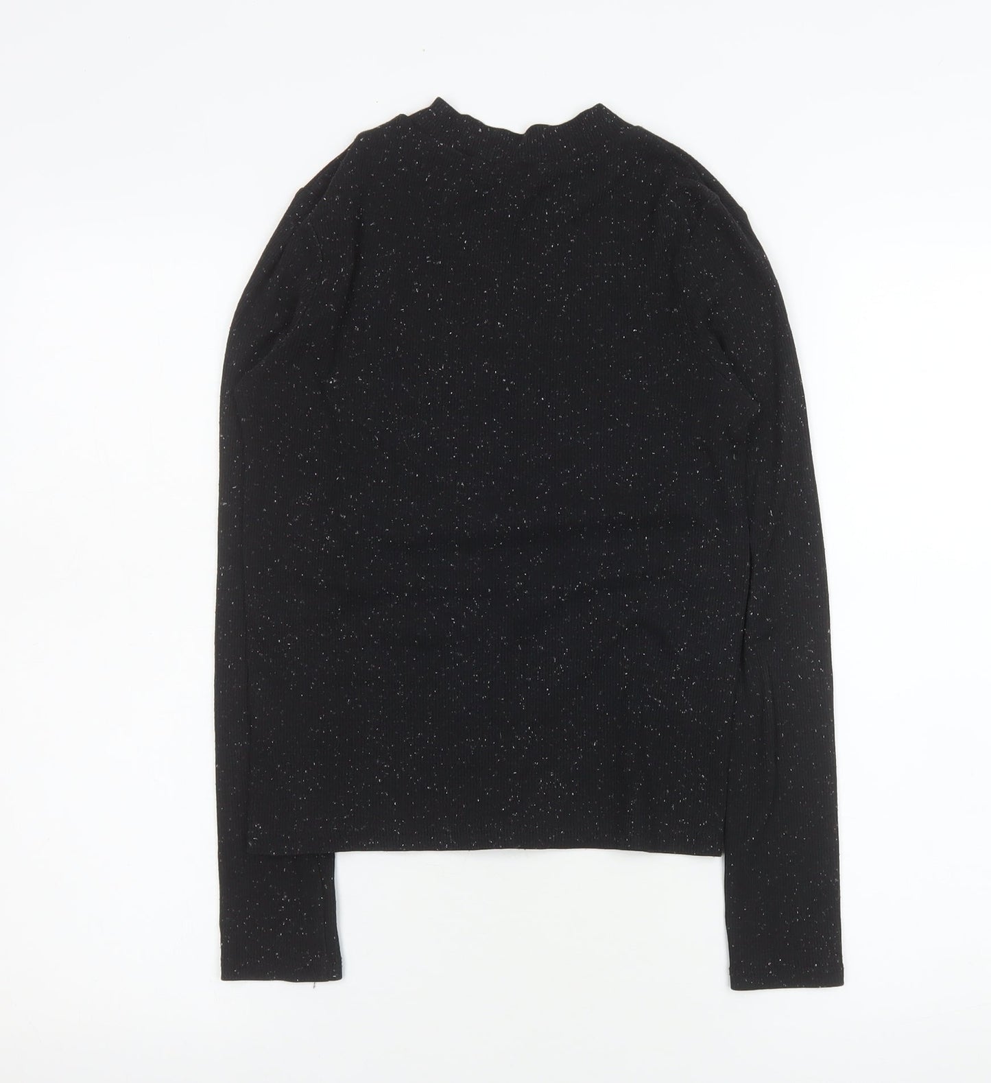 Monki Women’s Black Long Sleeve Stretch Jersey Top Size S