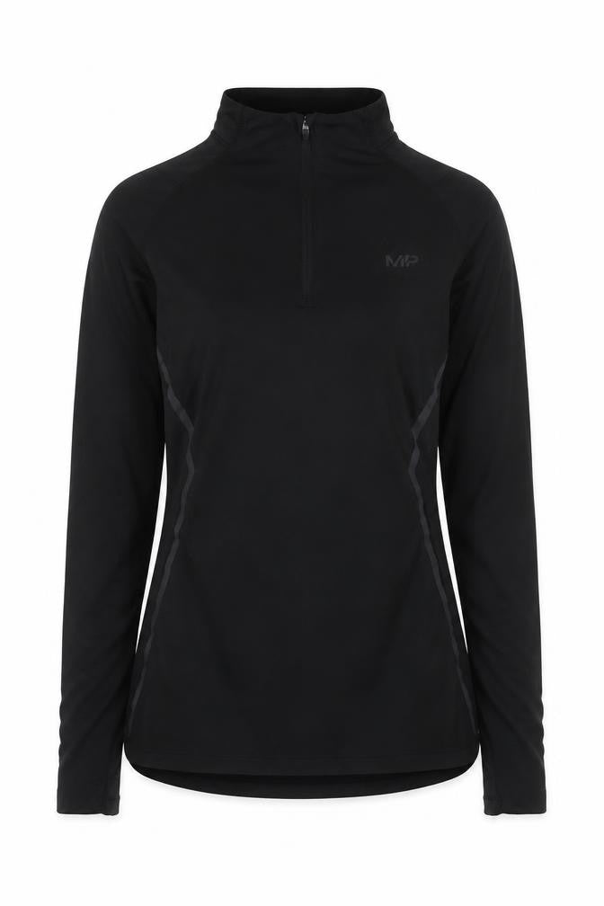 Myprotein Women's Black XS 1/4 Zip Long Sleeve Athletic Top