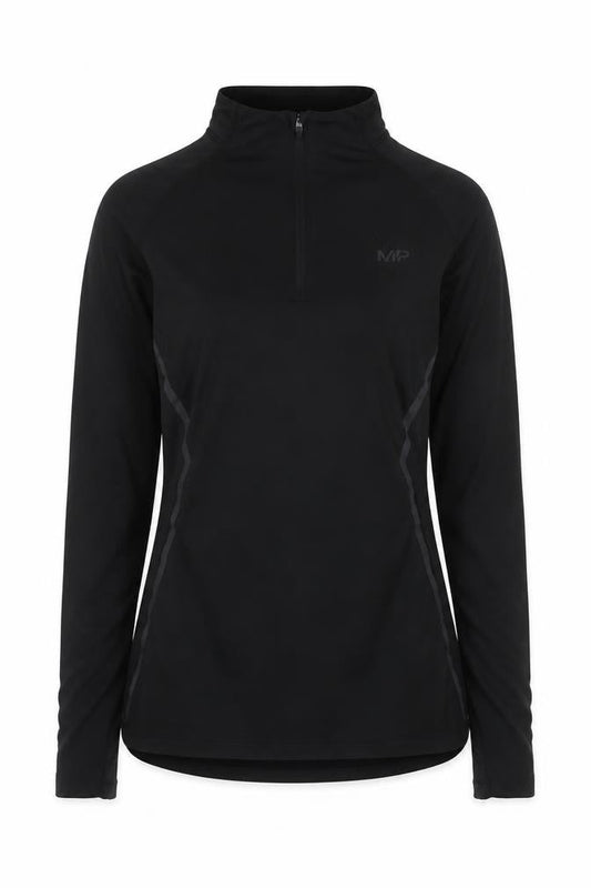 Myprotein Women's Black XS 1/4 Zip Long Sleeve Athletic Top