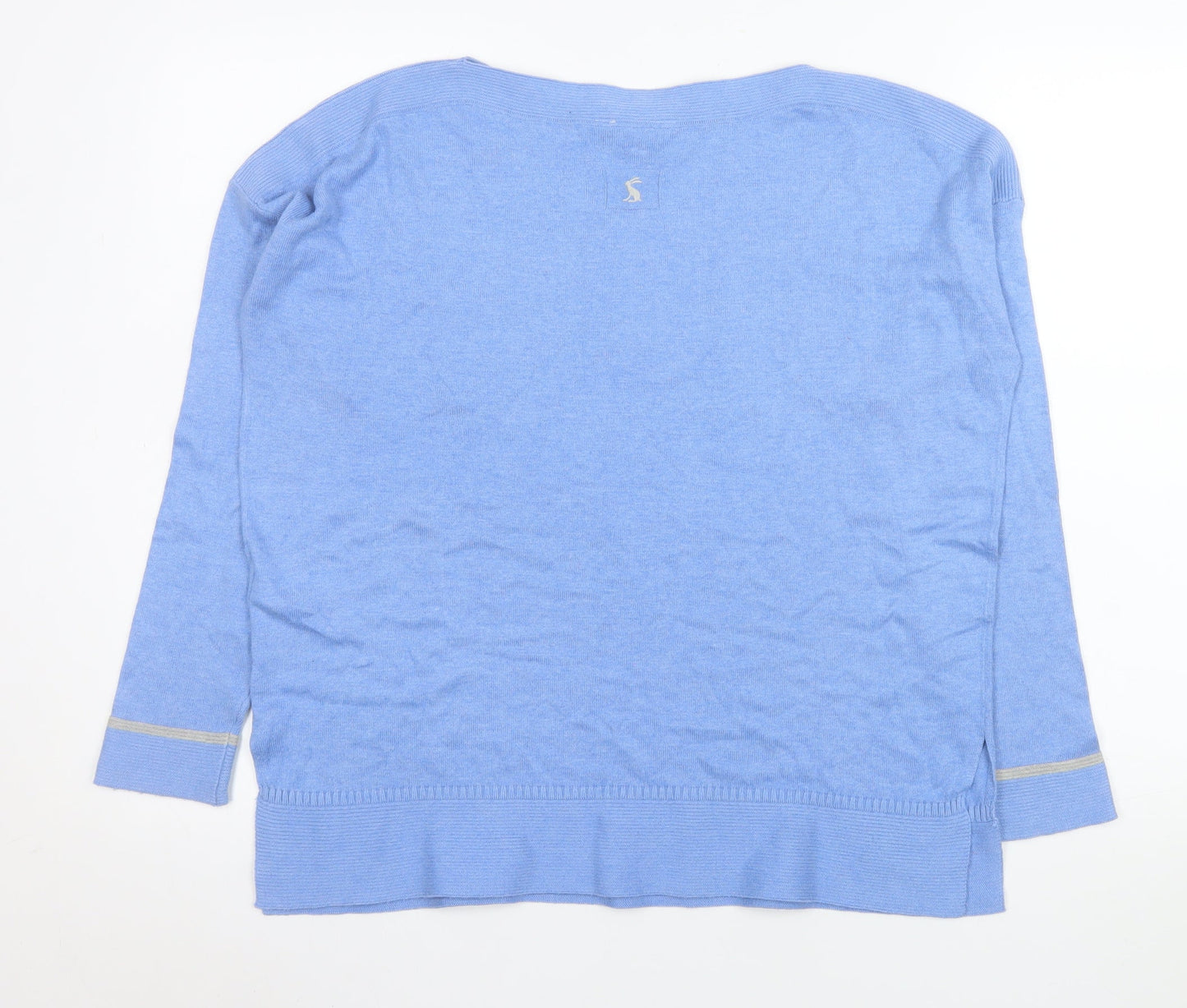 Joules Women Blue UK 12 Cotton Viscose Blend Long Sleeve Jumper