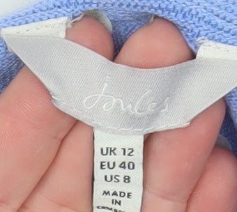 Joules Women Blue UK 12 Cotton Viscose Blend Long Sleeve Jumper