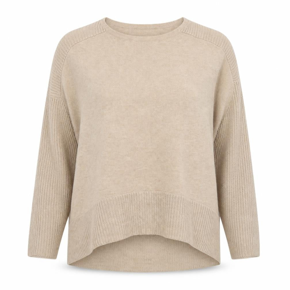 Marks & Spencer Women Beige Long Sleeve Pullover Jumper UK 14