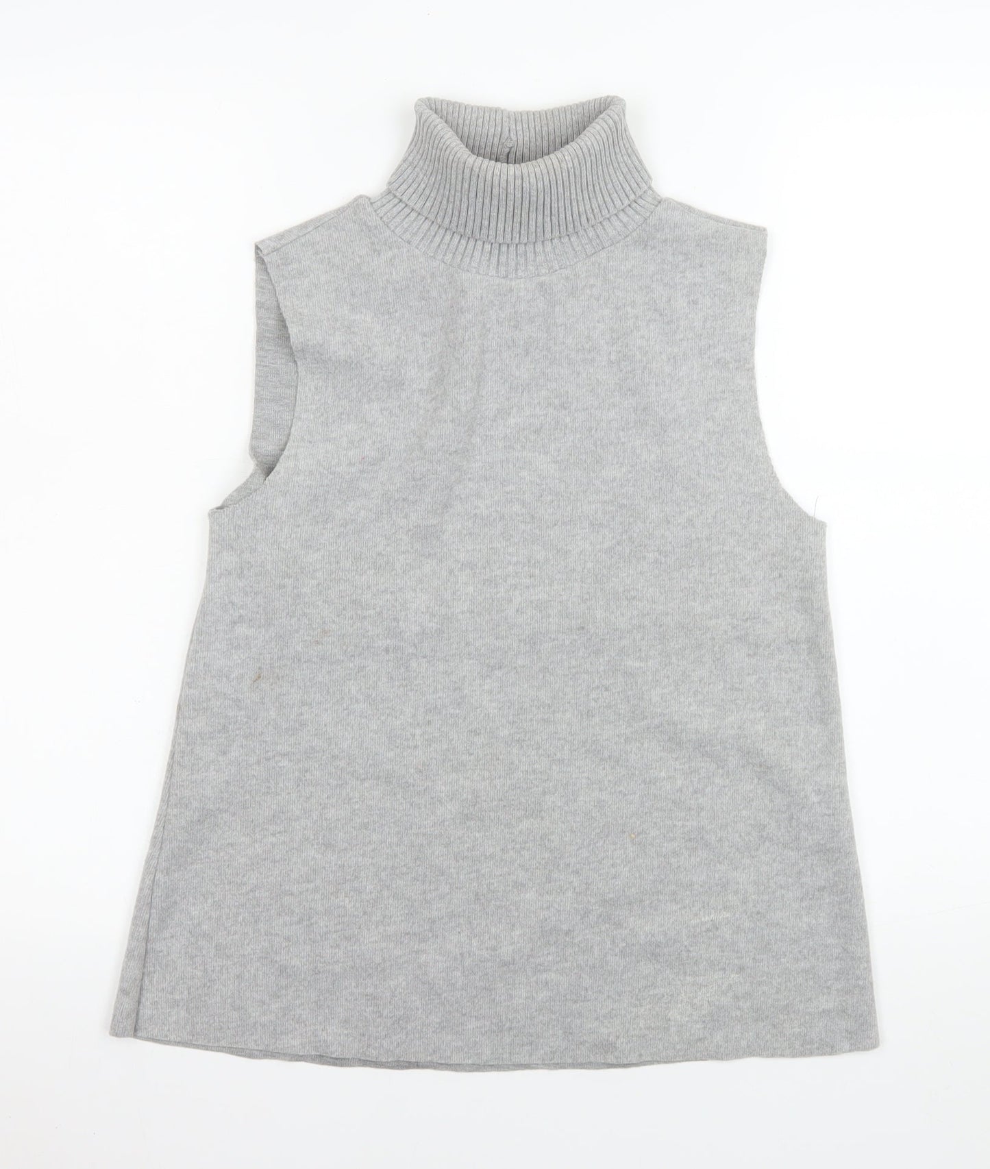 Zara Women’s Grey Sleeveless Roll Neck Knit Tank Top Size S