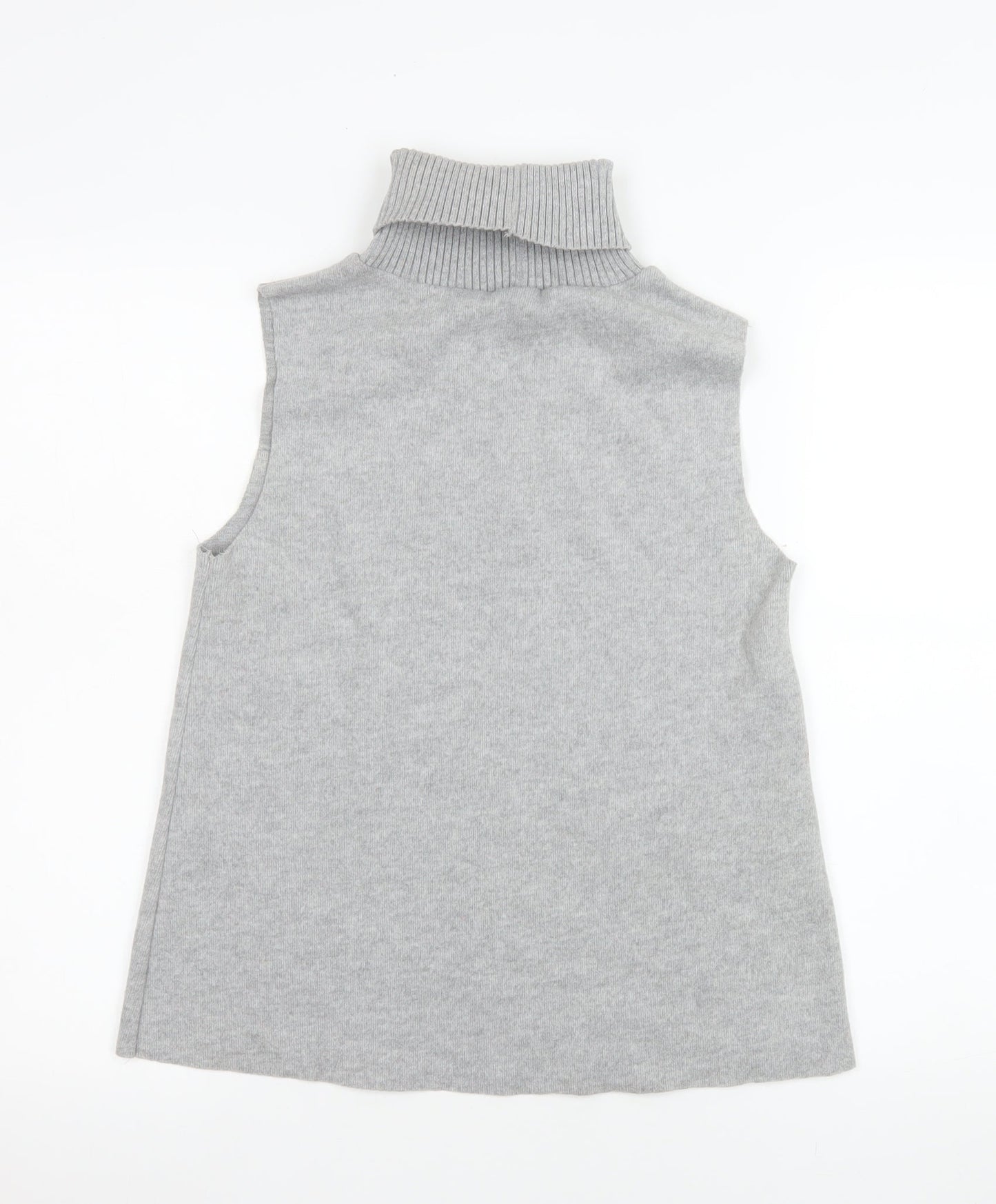 Zara Women’s Grey Sleeveless Roll Neck Knit Tank Top Size S