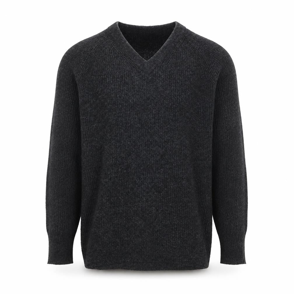 Uniqlo Mens Grey V-Neck Wool Blend Pullover Jumper M