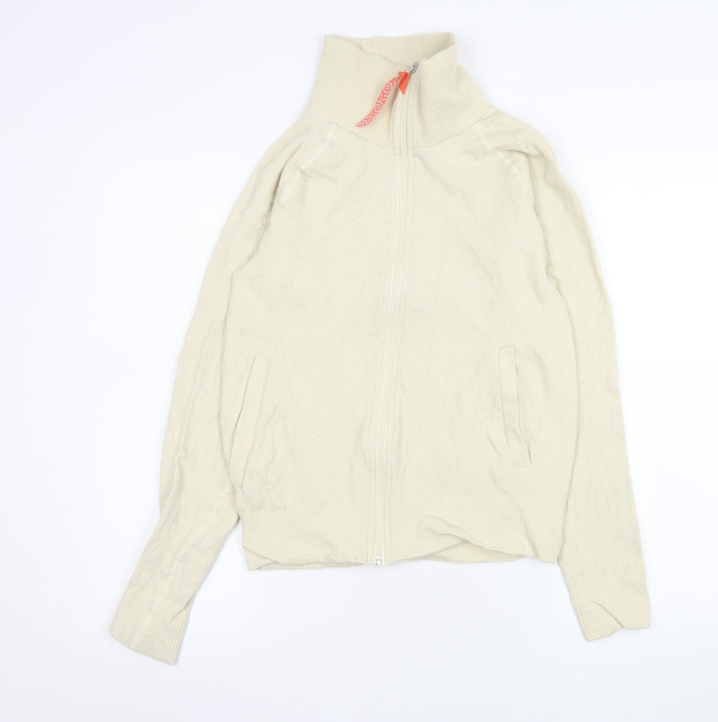 OTI Womens Ivory Knit Full Zip Jacket Size S Classic Style
