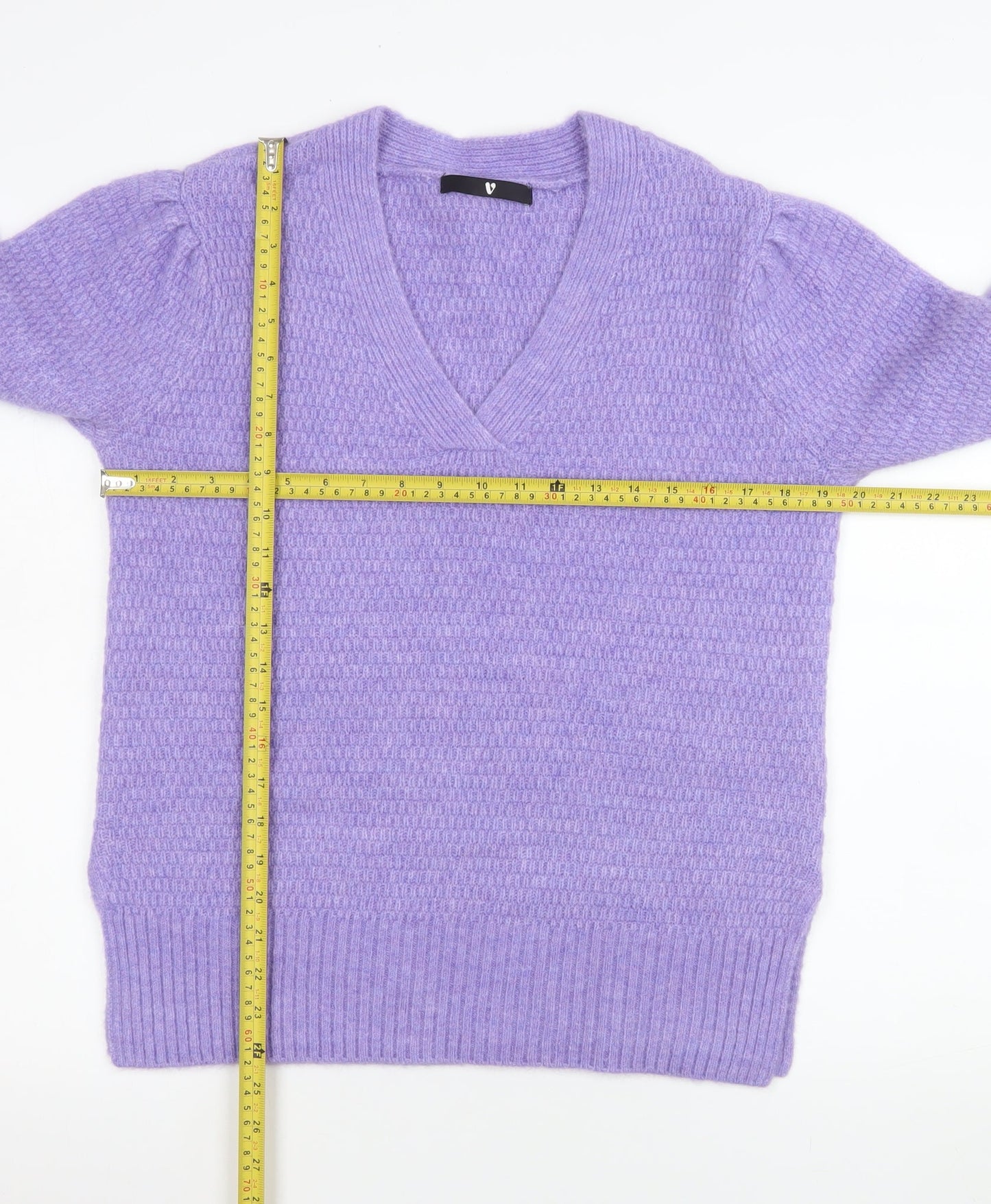 Very Women’s Purple V-Neck Long Sleeve Knit Pullover Jumper Size 10
