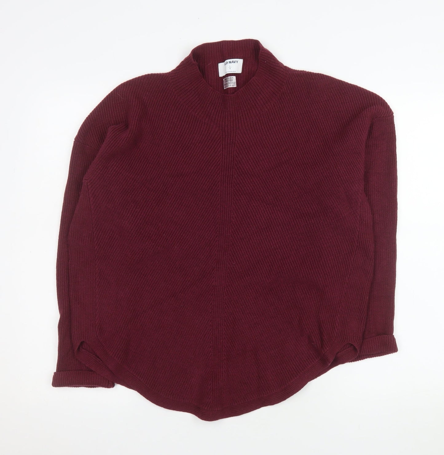 Old Navy Men's Red Mock Neck Pullover Jumper Size L Cotton Blend