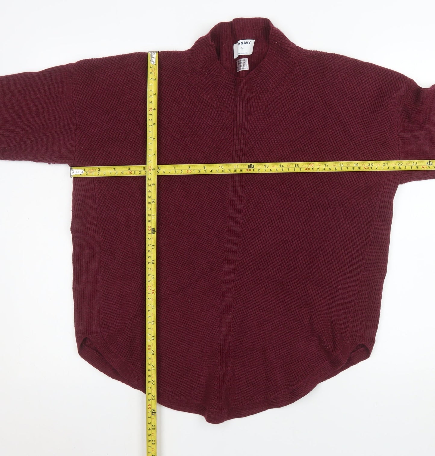 Old Navy Men's Red Mock Neck Pullover Jumper Size L Cotton Blend