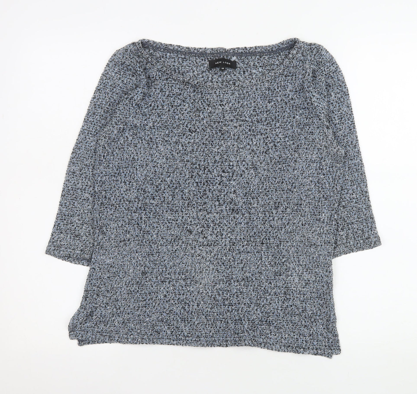 New Look Women’s Grey Knit 3/4 Sleeve Pullover Jumper UK 10